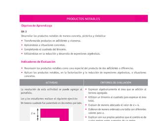Evaluación Programas - MA1M OA03 - U1 - PRODUCTOS NOTABLES Evaluación Programas - MA1M OA03 - U1 - PRODUCTOS NOTABLES