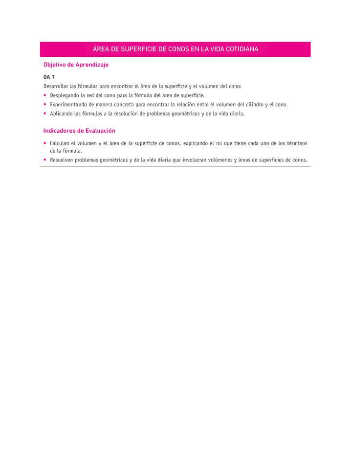 Evaluación Programas - MA1M OA07 - U1 - ÁREA DE SUPERFICIE DE CONOS EN LA VIDA COTIDIANA Evaluación Programas - MA1M OA07 - U1 - ÁREA DE SUPERFICIE DE CONOS EN LA VIDA COTIDIANA