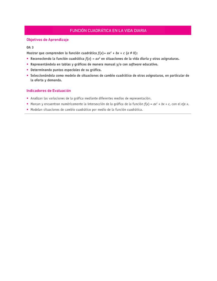 Evaluación Programas - MA2M OA03 - U2 - FUNCIÓN CUADRÁTICA EN LA VIDA DIARIA Evaluación Programas - MA2M OA03 - U2 - FUNCIÓN CUADRÁTICA EN LA VIDA DIARIA