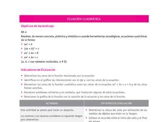 Evaluación Programas - MA2M OA04 - U2 - ECUACIÓN CUADRÁTICA Evaluación Programas - MA2M OA04 - U2 - ECUACIÓN CUADRÁTICA