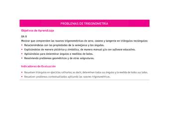 Evaluación Programas - MA2M OA08 - U3 - PROBLEMAS DE TRIGONOMETRÍA Evaluación Programas - MA2M OA08 - U3 - PROBLEMAS DE TRIGONOMETRÍA