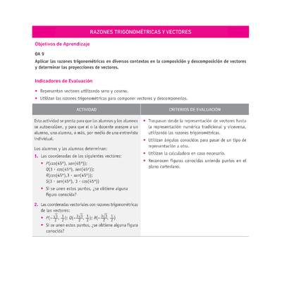 Evaluación Programas - MA2M OA09 - U3 - RAZONES TRIGONOMÉTRICAS Y VECTORES Evaluación Programas - MA2M OA09 - U3 - RAZONES TRIGONOMÉTRICAS Y VECTORES