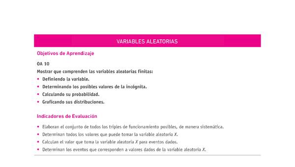 Evaluación Programas - MA2M OA10 - U4 - VARIABLES ALEATORIAS Evaluación Programas - MA2M OA10 - U4 - VARIABLES ALEATORIAS