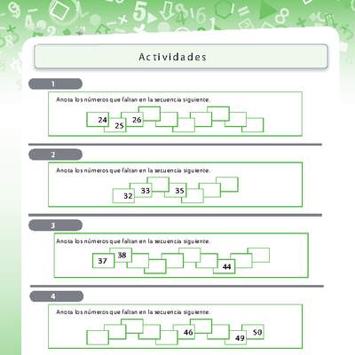Secuencia numérica, adición con múltiplos de 10 Secuencia numérica, adición con múltiplos de 10