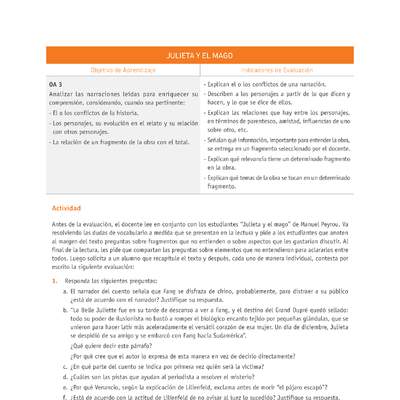 Evaluación Programas - LE08 OA03 - U3 - JULIETA Y EL MAGO Evaluación Programas - LE08 OA03 - U3 - JULIETA Y EL MAGO