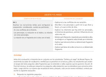 Evaluación Programas - LE08 OA03 - U3 - JULIETA Y EL MAGO Evaluación Programas - LE08 OA03 - U3 - JULIETA Y EL MAGO
