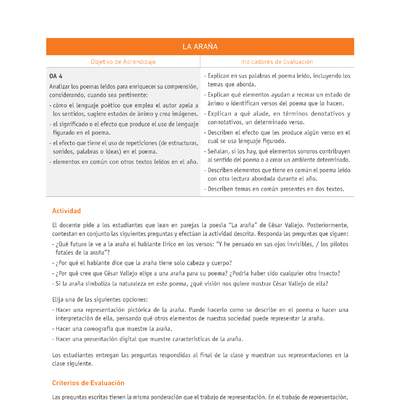 Evaluación Programas - LE08 OA04 - U4 - LA ARAÑA Evaluación Programas - LE08 OA04 - U4 - LA ARAÑA