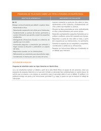 Evaluación Programas - LE1M OA21 - U1 - PROGRAMA DE TELEVISIÓN SOBRE LOS TIPOS LITERARIOS EN MARTÍN RIVAS Evaluación Programas - LE1M OA21 - U1 - PROGRAMA DE TELEVISIÓN SOBRE LOS TIPOS LITERARIOS EN MARTÍN RIVAS
