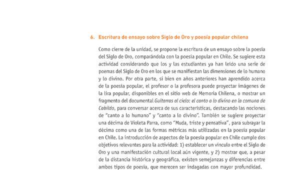 Evaluación Programas - LE2M OA14 - OA15 - U3 - ESCRITURA DE ENSAYO SOBRE EL SIGLO DE ORO Y POESÍA POPULAR CHILENA Evaluación Programas - LE2M OA14 - OA15 - U3 - ESCRITURA DE ENSAYO SOBRE EL SIGLO DE ORO Y POESÍA POPULAR CHILENA