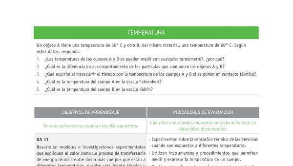 Evaluación Programas - CN08 OA11 - U3 - TEMPERATURA Evaluación Programas - CN08 OA11 - U3 - TEMPERATURA