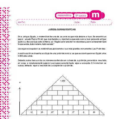 Juego: sumas egipcias Juego: sumas egipcias
