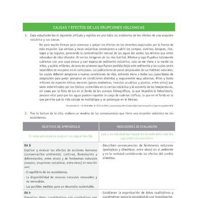 Evaluación Programas - CN1M - OA08 - U4 - CAUSAS Y EFECTOS DE LAS ERUPCIONES VOLCÁNICAS Evaluación Programas - CN1M - OA08 - U4 - CAUSAS Y EFECTOS DE LAS ERUPCIONES VOLCÁNICAS