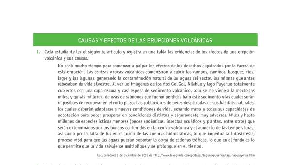 Evaluación Programas - CN1M - OA08 - U4 - CAUSAS Y EFECTOS DE LAS ERUPCIONES VOLCÁNICAS Evaluación Programas - CN1M - OA08 - U4 - CAUSAS Y EFECTOS DE LAS ERUPCIONES VOLCÁNICAS