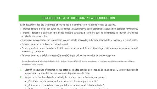 Evaluación Programas - CN2M - OA05 - U2 - DERECHOS DE LA SALUD SEXUAL Y LA REPRODUCCIÓN Evaluación Programas - CN2M - OA05 - U2 - DERECHOS DE LA SALUD SEXUAL Y LA REPRODUCCIÓN