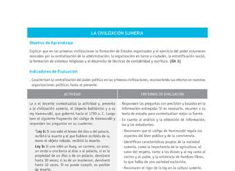 Evaluación Programas - HI07 - OA03 - U1 - LA CIVILIZACIÓN SUMERIA Evaluación Programas - HI07 - OA03 - U1 - LA CIVILIZACIÓN SUMERIA