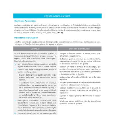 Evaluación Programas - HI07 - OA08 - U2 - CONSTRUYENDO UN VIDEO Evaluación Programas - HI07 - OA08 - U2 - CONSTRUYENDO UN VIDEO