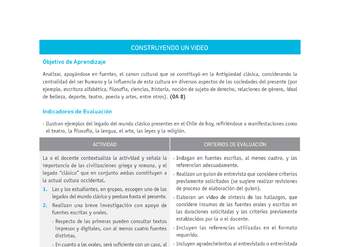 Evaluación Programas - HI07 - OA08 - U2 - CONSTRUYENDO UN VIDEO Evaluación Programas - HI07 - OA08 - U2 - CONSTRUYENDO UN VIDEO
