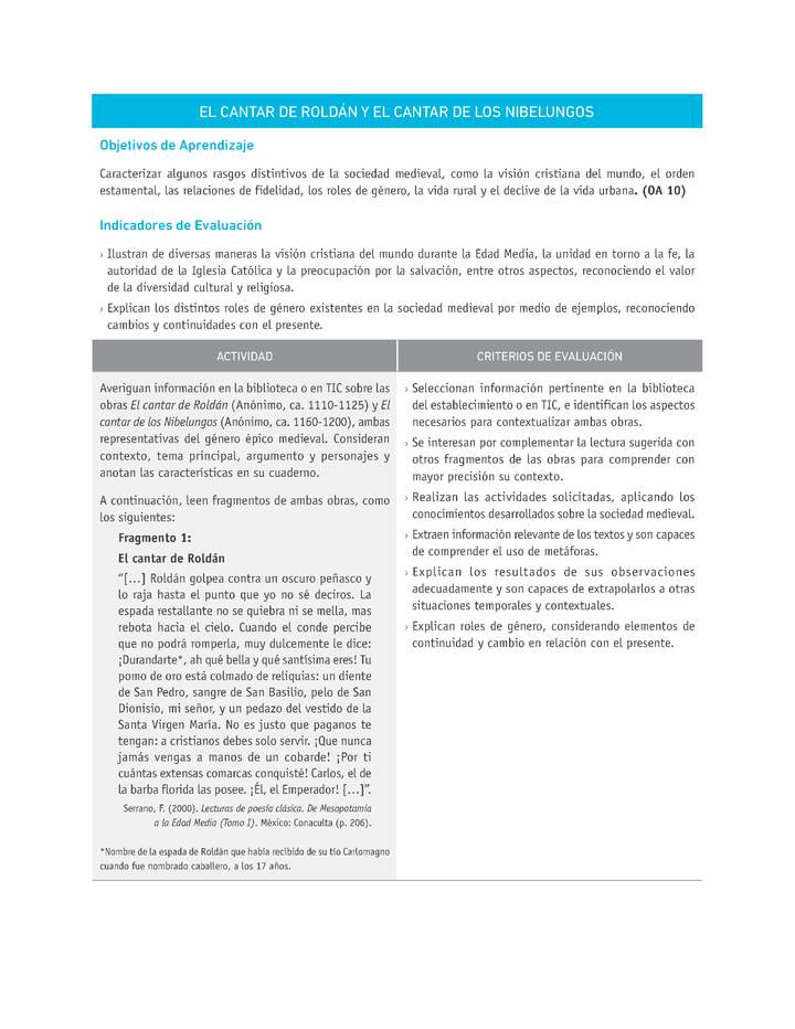 Evaluación Programas - HI07 - OA10 - U3 -  EL CANTAR DE ROLDÁN Y EL CANTAR DE LOS NIBELUNGOS Evaluación Programas - HI07 - OA10 - U3 -  EL CANTAR DE ROLDÁN Y EL CANTAR DE LOS NIBELUNGOS