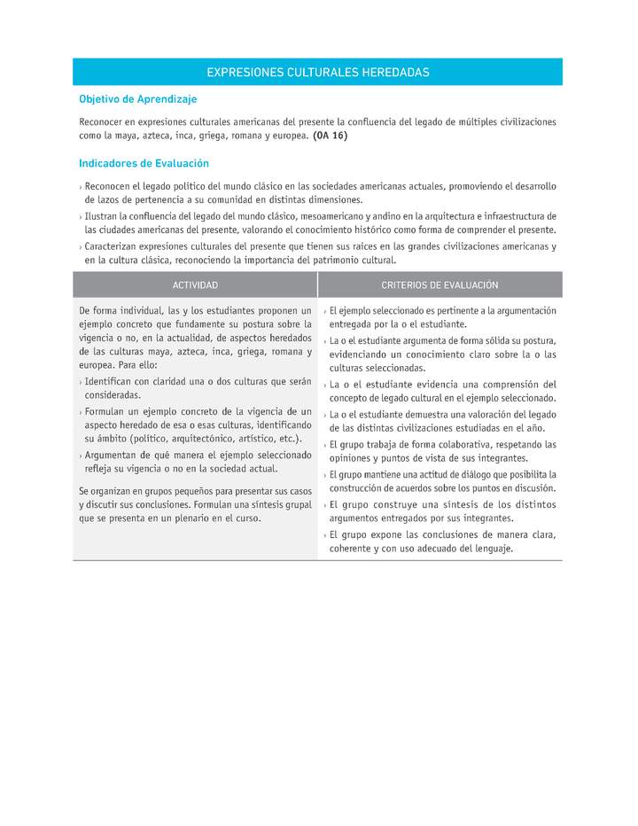Evaluación Programas - HI07 OA16 - U4 - EXPRESIONES CULTURALES HEREDADAS Evaluación Programas - HI07 OA16 - U4 - EXPRESIONES CULTURALES HEREDADAS