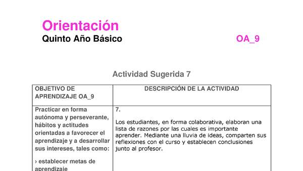 Actividad 7 OA 9 Actividad 7 OA 9