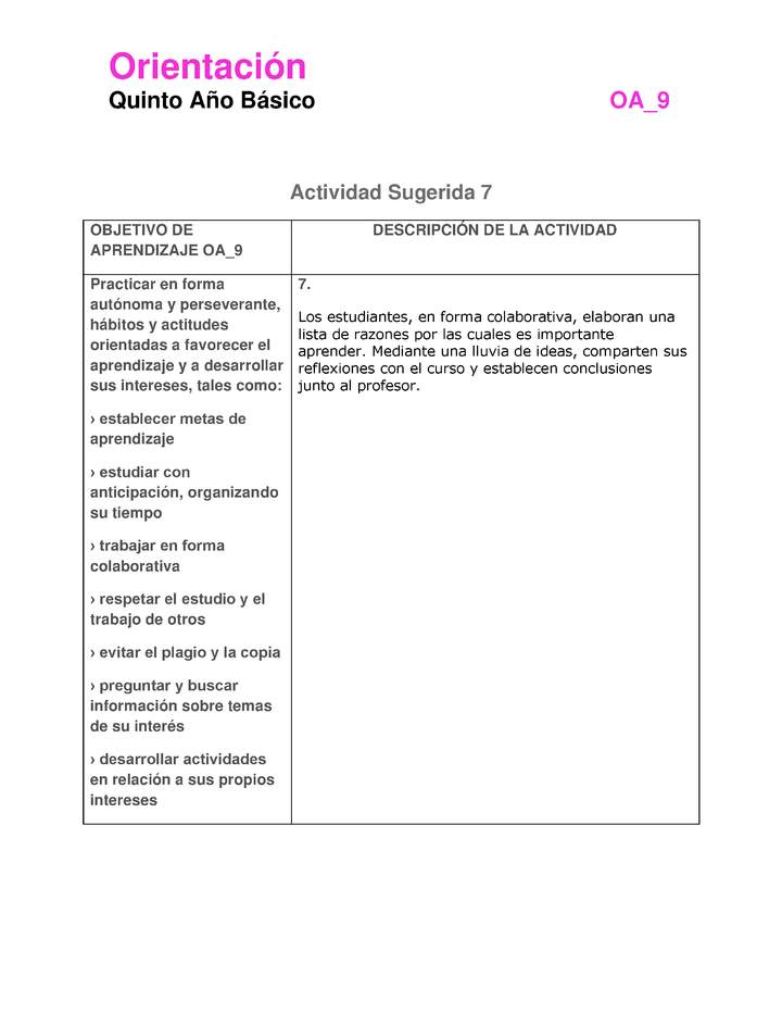 Actividad 7 OA 9 Actividad 7 OA 9