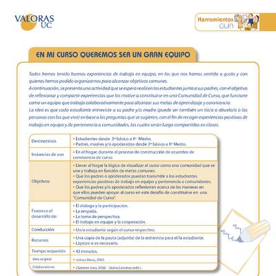 En mi curso queremos ser un gran equipo: Orientación Estudiantes y padres de 3º básico a 2º medio En mi curso queremos ser un gran equipo: Orientación Estudiantes y padres de 3º básico a 2º medio