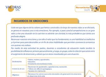 Recuerdo de emociones Orientación Enseñanza media y padres Recuerdo de emociones Orientación Enseñanza media y padres