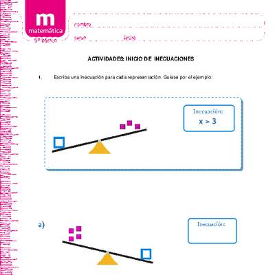 Inicio de inecuaciones Inicio de inecuaciones