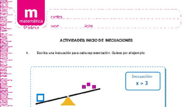 Inicio de inecuaciones Inicio de inecuaciones