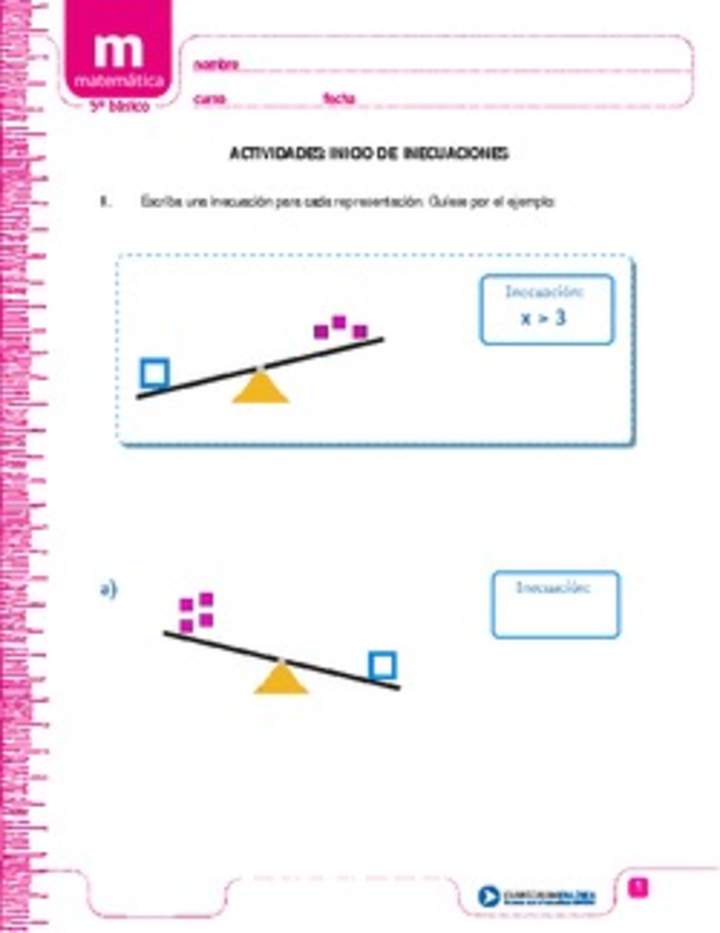 Inicio de inecuaciones Inicio de inecuaciones