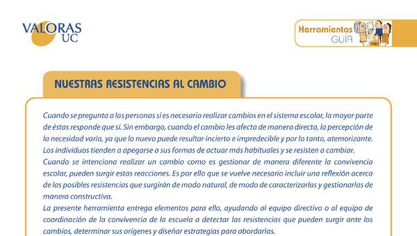 Nuestras resistencia_cambio Orientaciones para profesores Nuestras resistencia_cambio Orientaciones para profesores