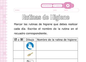 Actividad: Rutinas de higiene Orientación 1º y 2º básico OA4 Actividad: Rutinas de higiene Orientación 1º y 2º básico OA4
