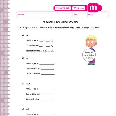 Secuencias numéricas Secuencias numéricas