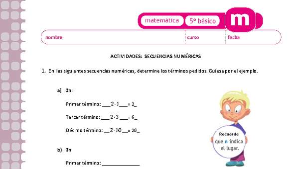 Secuencias numéricas Secuencias numéricas