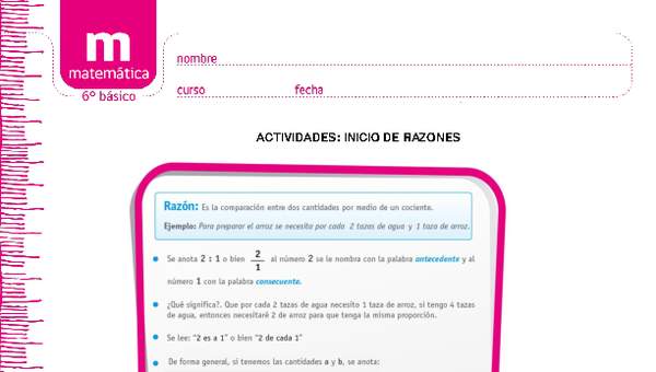 Inicio de razones Inicio de razones