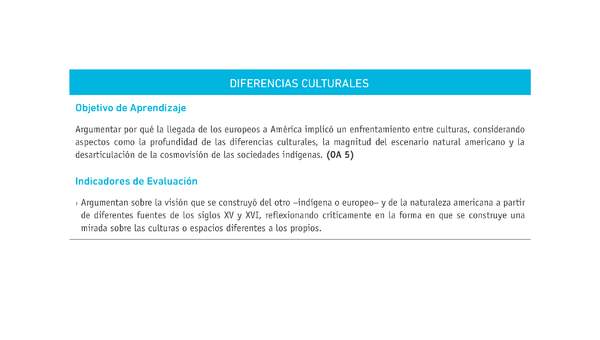 Evaluación Programas - HI08 - OA05 -U1 - DIFERENCIAS CULTURALES Evaluación Programas - HI08 - OA05 -U1 - DIFERENCIAS CULTURALES