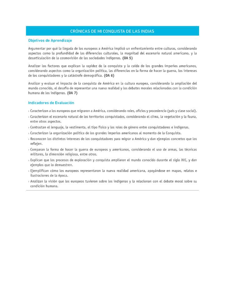 Evaluación Programas - HI08 - OA05 - OA06 - OA07 - U1 - CRÓNICAS DE MI CONQUISTA DE LAS INDIAS Evaluación Programas - HI08 - OA05 - OA06 - OA07 - U1 - CRÓNICAS DE MI CONQUISTA DE LAS INDIAS