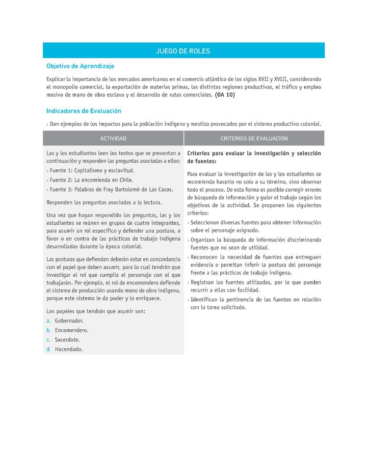 Evaluación Programas - HI08 OA10 - U2 - JUEGO DE ROLES Evaluación Programas - HI08 OA10 - U2 - JUEGO DE ROLES