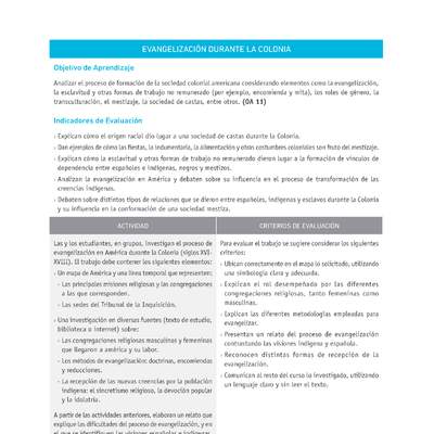 Evaluación Programas - HI08 OA11 - U2 - EVANGELIZACIÓN DURANTE LA COLONIA Evaluación Programas - HI08 OA11 - U2 - EVANGELIZACIÓN DURANTE LA COLONIA