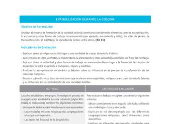 Evaluación Programas - HI08 OA11 - U2 - EVANGELIZACIÓN DURANTE LA COLONIA Evaluación Programas - HI08 OA11 - U2 - EVANGELIZACIÓN DURANTE LA COLONIA