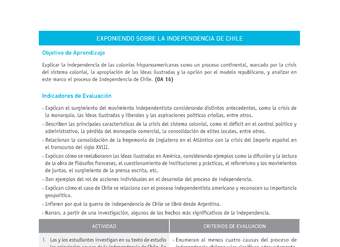 Evaluación Programas - HI08 OA16 - U3 - EXPONIENDO SOBRE LA INDEPENDENCIA DE CHILE Evaluación Programas - HI08 OA16 - U3 - EXPONIENDO SOBRE LA INDEPENDENCIA DE CHILE