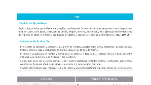 Evaluación Programas - HI08 OA20 - U4 - TRIVIA Evaluación Programas - HI08 OA20 - U4 - TRIVIA