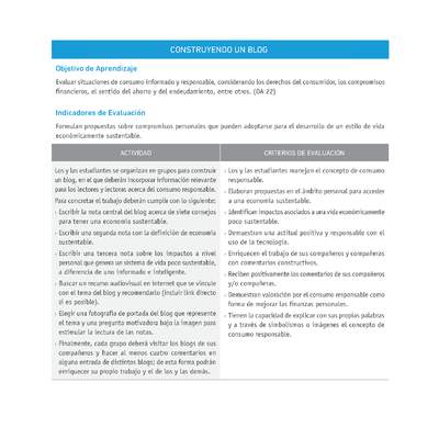 Evaluación Programas - HI1M OA22 - U4 - CONSTRUYENDO UN BLOG Evaluación Programas - HI1M OA22 - U4 - CONSTRUYENDO UN BLOG