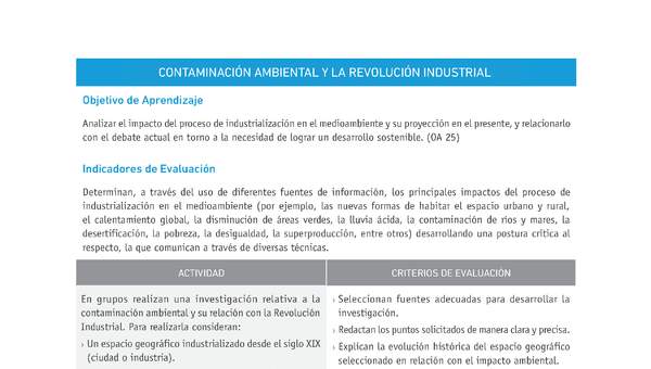 Evaluación Programas - HI1M OA25 - U2 - CONTAMINACIÓN AMBIENTAL Y LA REVOLUCIÓN INDUSTRIAL Evaluación Programas - HI1M OA25 - U2 - CONTAMINACIÓN AMBIENTAL Y LA REVOLUCIÓN INDUSTRIAL