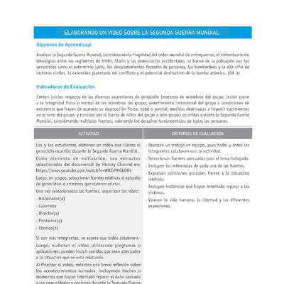 Evaluación Programas - HI2M OA03 - U1 - ELABORANDO UN VIDEO SOBRE LA SEGUNDA GUERRA MUNDIAL Evaluación Programas - HI2M OA03 - U1 - ELABORANDO UN VIDEO SOBRE LA SEGUNDA GUERRA MUNDIAL