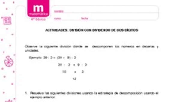 División con dividendo de dos dígitos División con dividendo de dos dígitos