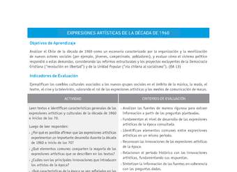 Evaluación Programas - HI2M OA13 - U2 - EXPRESIONES ARTÍSTICAS DE LA DÉCADA DE 1960 Evaluación Programas - HI2M OA13 - U2 - EXPRESIONES ARTÍSTICAS DE LA DÉCADA DE 1960