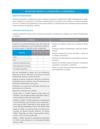 Evaluación Programas - HI2M OA20 - U3 - MI POSTURA FRENTE A LA TRANSICIÓN A LA DEMOCRACIA Evaluación Programas - HI2M OA20 - U3 - MI POSTURA FRENTE A LA TRANSICIÓN A LA DEMOCRACIA
