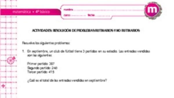 Resolución de problemas rutinarios y no rutinarios Resolución de problemas rutinarios y no rutinarios