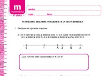 Ubicando fracciones en la recta numérica Ubicando fracciones en la recta numérica